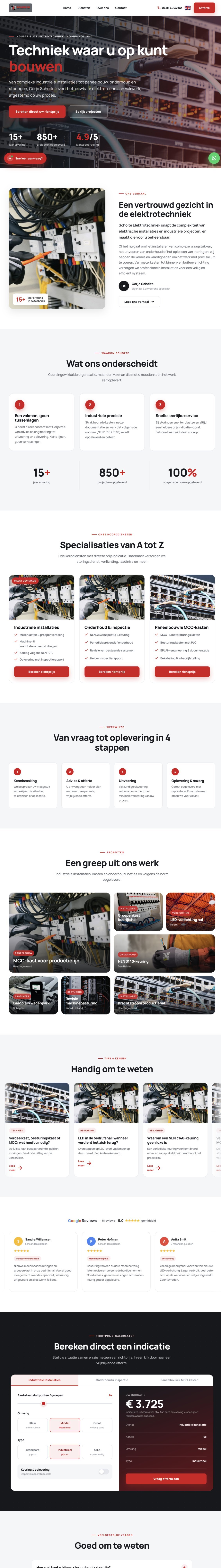 Website Scholte Elektrotechniek — gebouwd door DPS Media